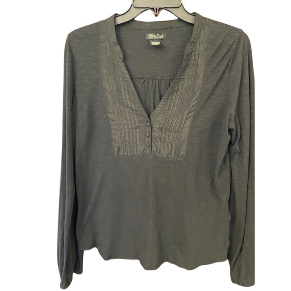 Lucky Brand Women’s pull over‎ blouse long sleeve size M Black